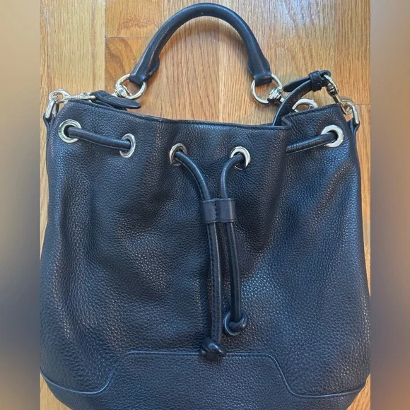 Rebecca Minkoff Black Leather Fiona Bucket Bag - Picture 2 of 9